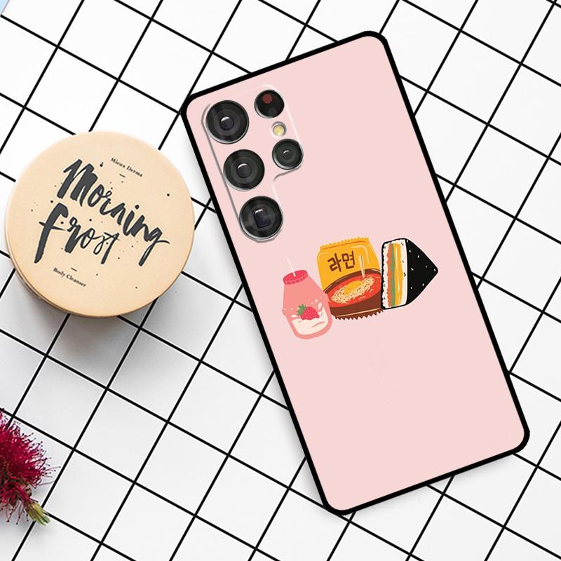 Милый чехол-коробочка клубничного молока для Samsung Galaxy S25 Ultra S23 S22 S21 S20 S24 Ultra S9 S10 Plus S25 FE