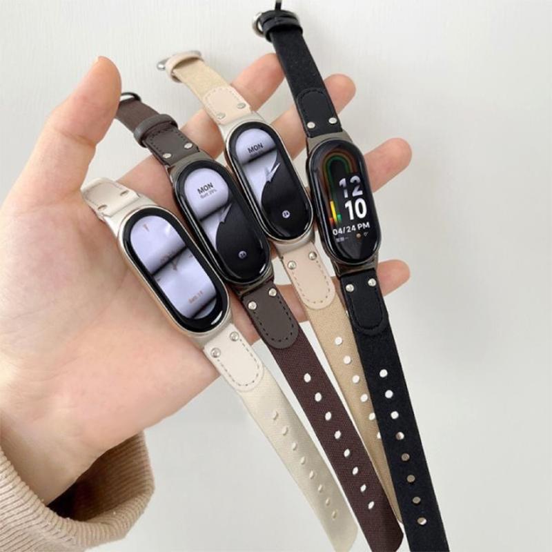 Оригинальный ремешок для браслета Xiaomi Mi Band 8, модный кожаный сменный браслет Miband 8, плетеный NFC умный ремешок для часов, браслет