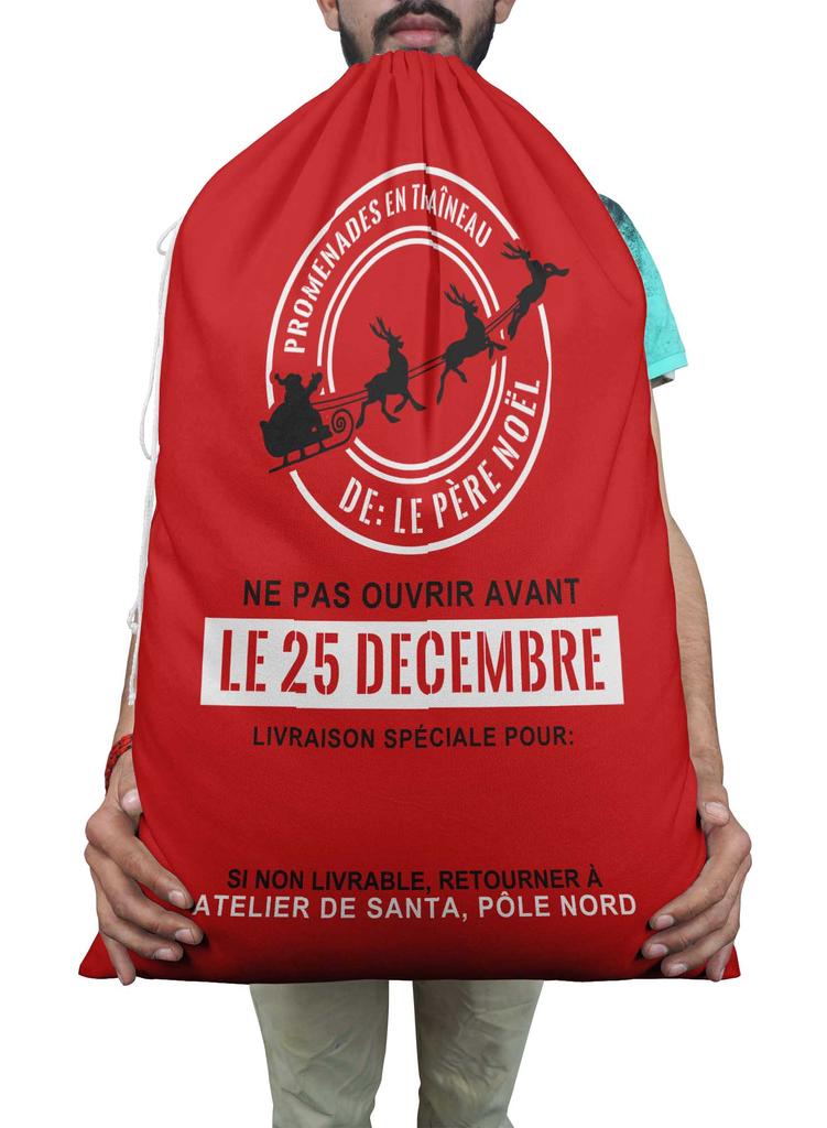 Printtoo Большая холщовая сумка на шнурке, рождественские мешки, подарочный мешок Санты, индивидуальный подарок на вечеринку, 2 шт., 27x20 дюймов