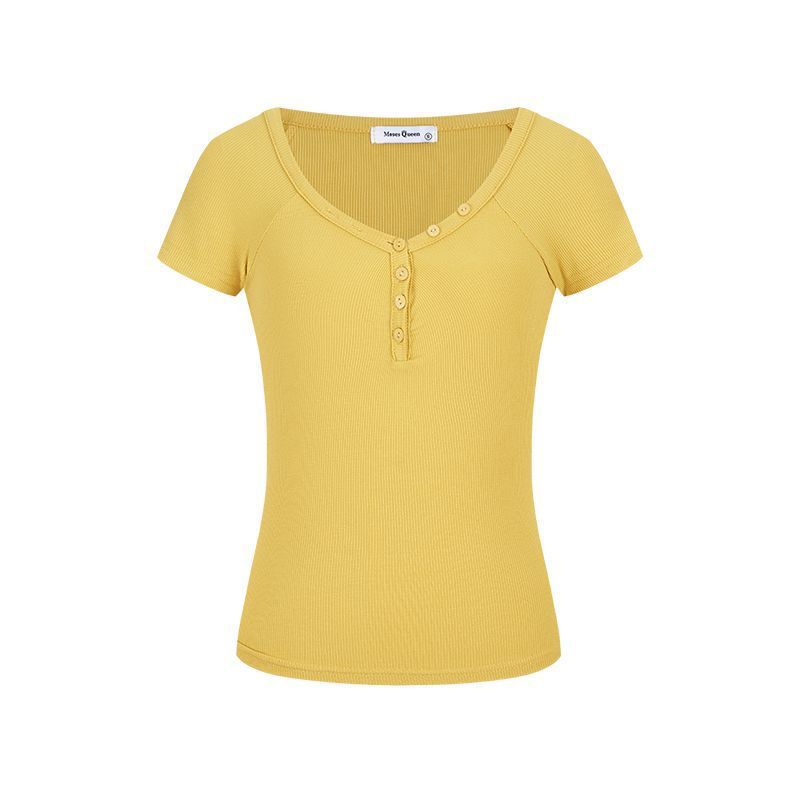 Queen White Vneck Short Sleeve T Shirt For Summer Casual Women