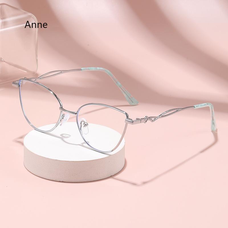TR90 Anti Blue Light Cat Eye Reading Glasses Women Luxury Optical Computer Eyewear Female Ultralight Double Color Frame Glasses
