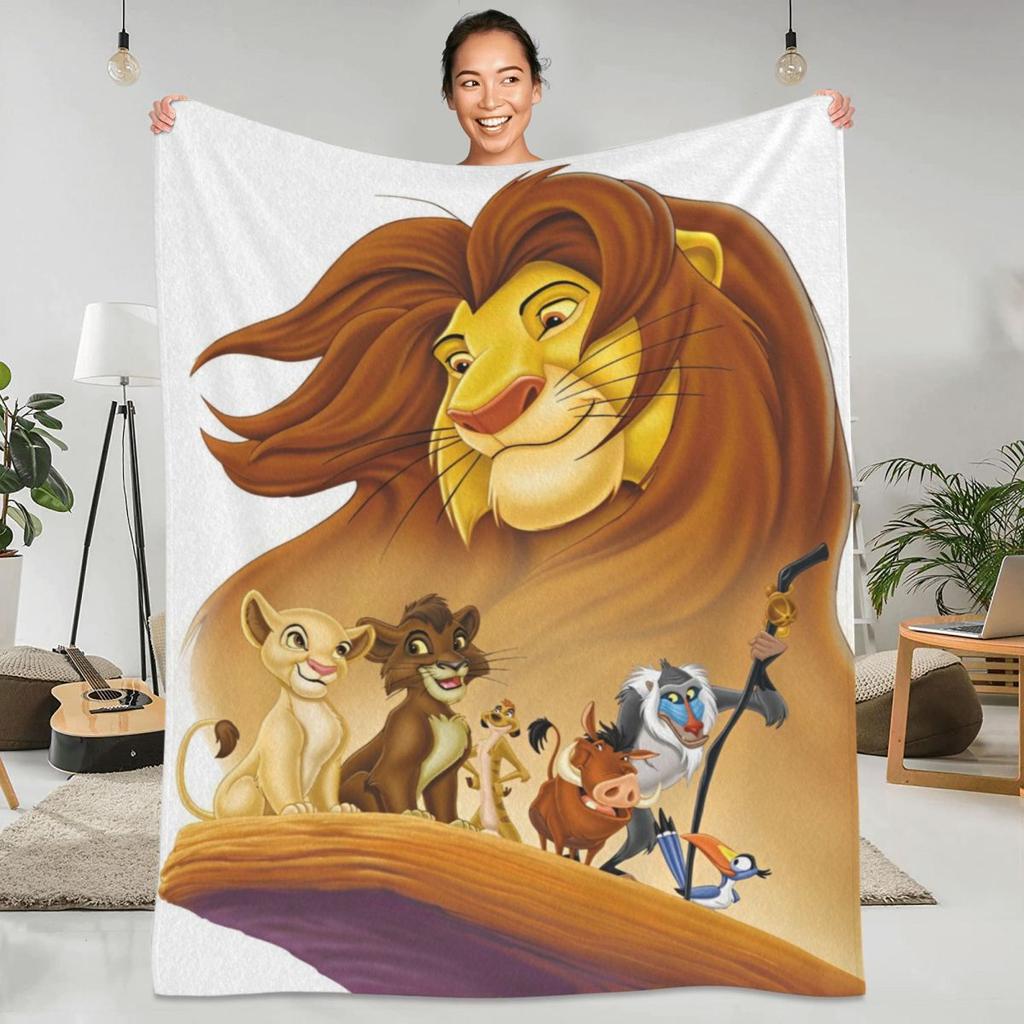 Simba The Lion King Blanket American Animated Film Warm Soft Print Plush Throw Blanket For Sofa Bed Flannel Bedspread Bed Cover
