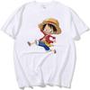Футболка One Piece Обезьяна Луффи Ророноа Зоро Аниме 3D с коротким рукавом для взрослых Унисекс 100% Хлопок Круглая горловина