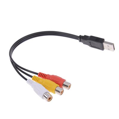Usb штекер на 3 Rca гнездо адаптер аудио конвертер кабель Usb на RCA