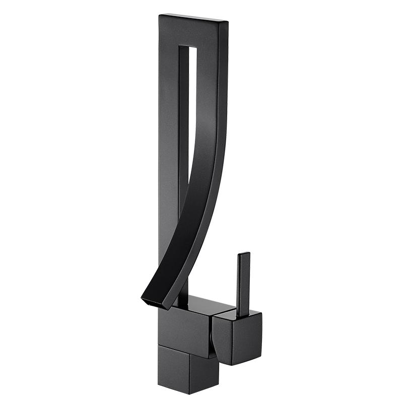 BAKALA Элегантный латунный квадратный смеситель для ванной комнаты, роскошный смеситель для раковины, устанавливаемый на бортике, смеситель для горячей и холодной воды, кран FA-12504