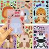 81624Pcs Cartoon Animal Cute Zoo Make A Face Puzzle Stickers Kids Make Your Own Diy Game Children Jigsaw Education Toys
