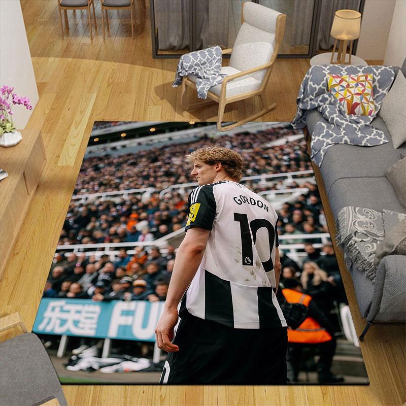 Gordon Flannel Printed Carpet, Home Sofa Decoration for Living Room & Bedroom, Non‑Slip Play Flannel Floor Mat for Game Room