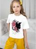 Детская одежда для девочек-подростков Одежда для девочек Футболки с рисунком кошек и цветов Детские футболки Детские футболки Модная одежда для девочек