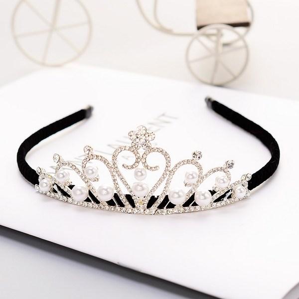 Hannal Heart Pearl Tiara Headband