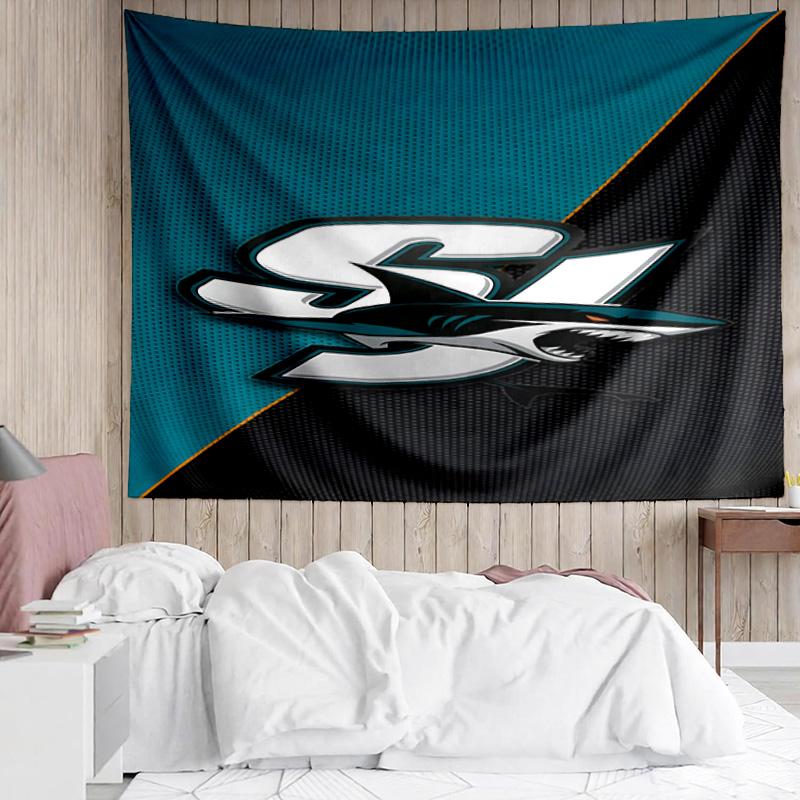 1PC Shark City Lights Tapestry Accessories Playroom Tapestry, for Bedroom,Livingroom, dormitory Room Wall Decor Fan Birthday Gifts