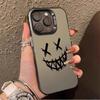 Чехол-бампер с рисунком улыбающегося лица для iPhone 17 16E 16 15 14 Plus 13 12 11 Pro Max Матовый Защитный Ударопрочный Чехол для Телефона