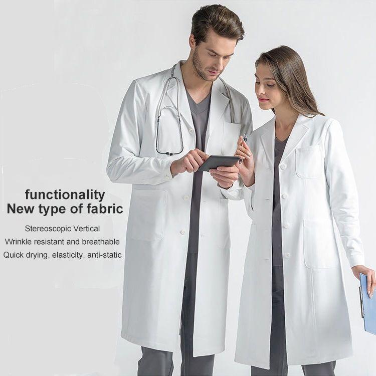 Женский белый лабораторный халат с длинным рукавом и медицинский костюм медсестры с коротким рукавом