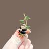 High-End Cute Panda Brooch with Bamboo - Chinese Style Jewelry