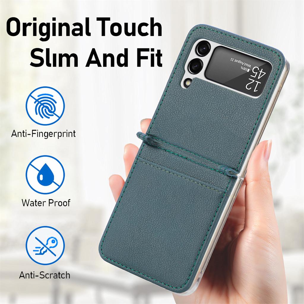 Anti -Falling Matte Leather Cover Case For Samsung Galaxy Z Flip4 5g Flip 4 Flip3 Flip 3 Folding Design Fashion Phone Bag
