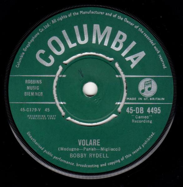 7-дюймовая пластинка БОББИ РАЙДЕЛЛ - Volare 45DB4495 Columbia 1960 Великобритания Поп Б/У