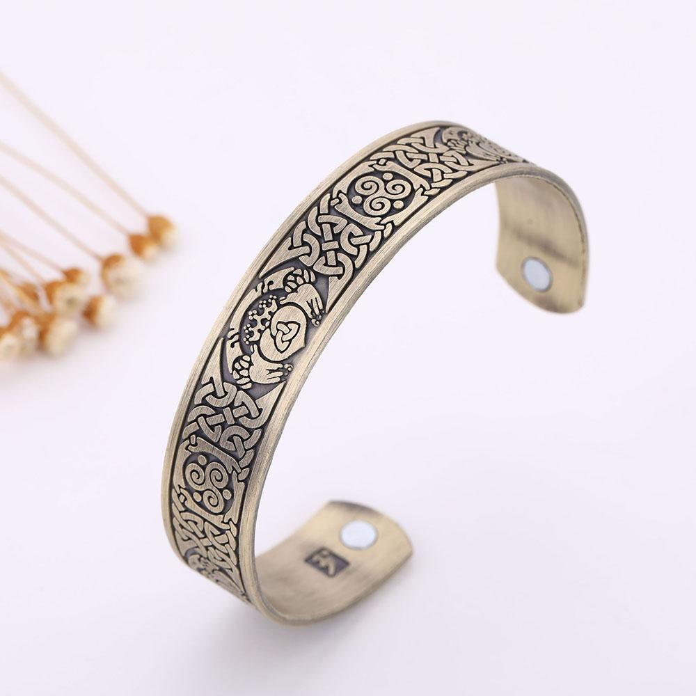 Talisman Health Bracelets Tree Of Life Luck Knot Runes Trinity Magnetic Cuff Bangles Women Men Adjustable Bracelet