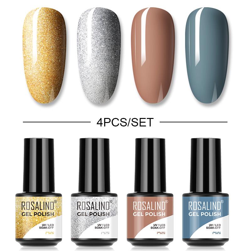 ROSALIND Профессиональный маникюрный набор с лампой для ногтей, набор гель-лаков для ногтей, полный набор инструментов для дизайна ногтей, светодиодная/УФ-лампа