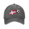 Флаг Дании Футбольный Мяч Бейсболка Модная Потертая Джинсовая Кепка Snapback Унисекс Для Активного Отдыха Неструктурированная Мягкая Кепка