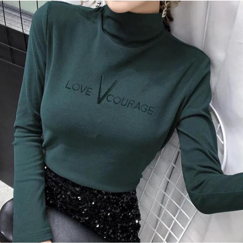 Winter Turtleneck Pullovers Women Warm Thick Bottoming Shirt For Women Warm Blouse Winter