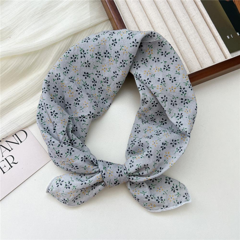 Маленький квадратный шарф из хлопка и льна, шелковый шарф, женский, весна и осень, новый стиль, художественный и универсальный, модный, темпераментный шарф-повязка на голову