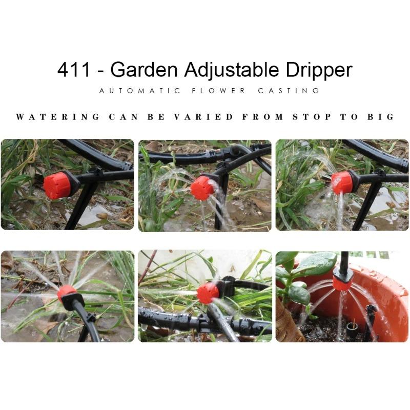 50-500 шт. 1/4'' Ёрш Красные Регулируемые Форсунки Садовый Полив Ирригация Дождеватель Моющийся Эмиттер 0-80 л/ч для Двора Теплицы