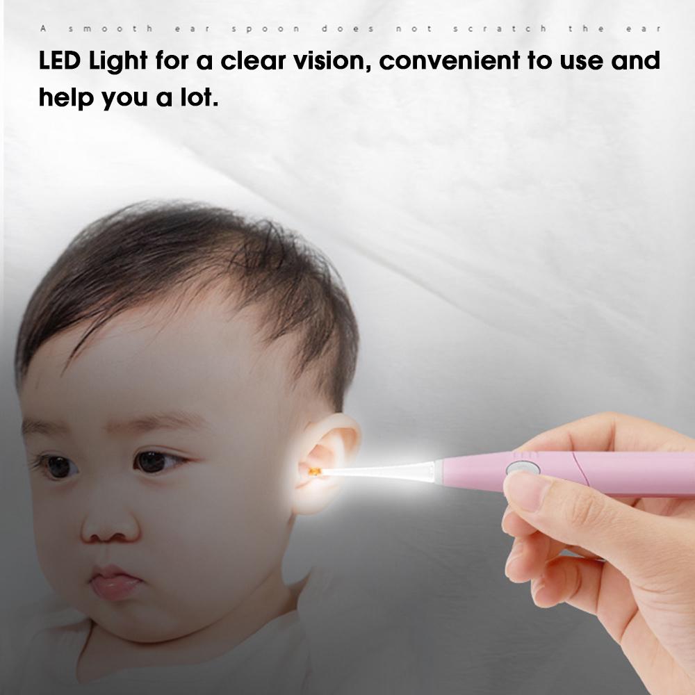 Baby LED Light Ear Wax Cleaner Luminous Earpick Safe Ear Cleaning Tool Earwax Remover for Toddlers Kids