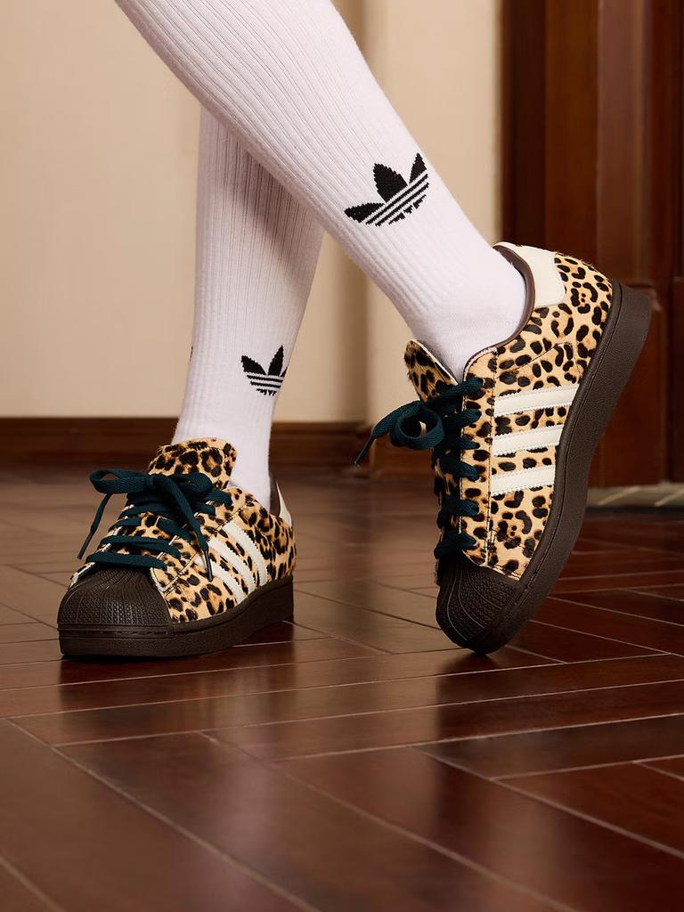 Adidas SUPERSTAR II классические низкие кроссовки с леопардовым принтом и резиновым носком Adidas трилистник Adidas KI4203