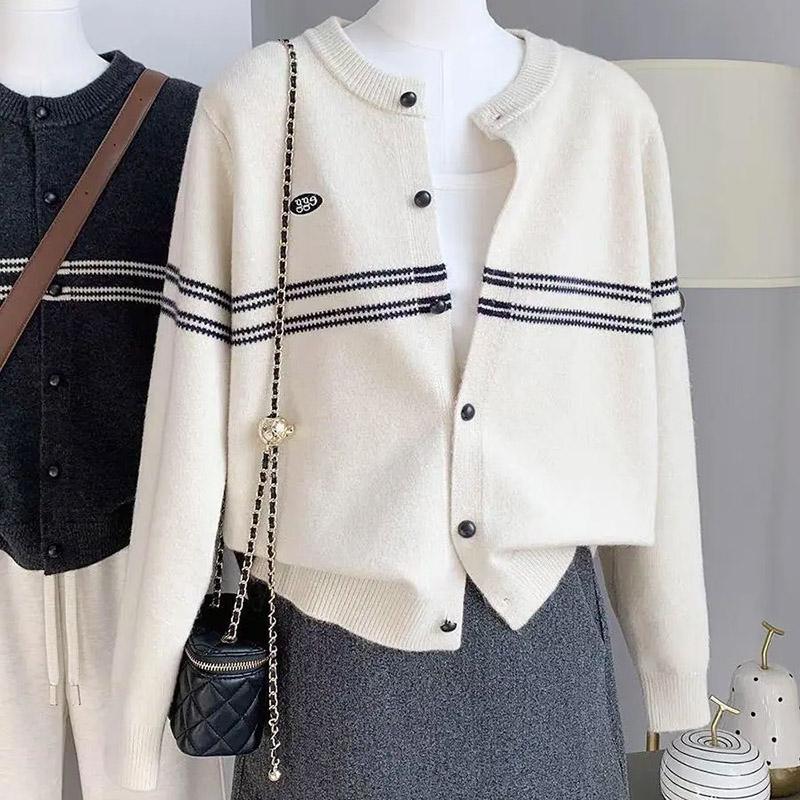 Свитера Пальто Кардиган для Женщин Осень Зима Большой Размер Винтажный Свободный Длинный Рукав Вязаный Кардиган Свитера Куртка