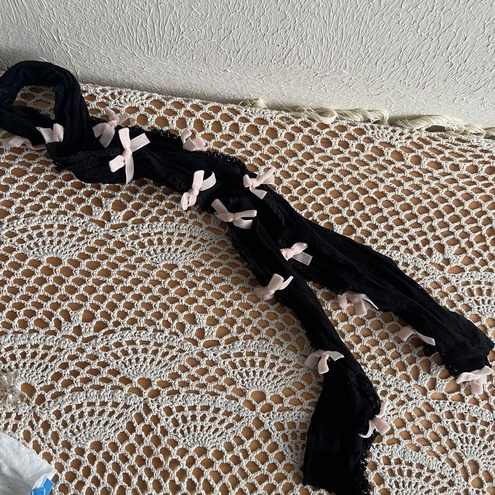 Рукава-шаль с бантом и кружевным бантом Перчатки без пальцев Лолита Кружевные перчатки без пальцев для девочек Вечеринка