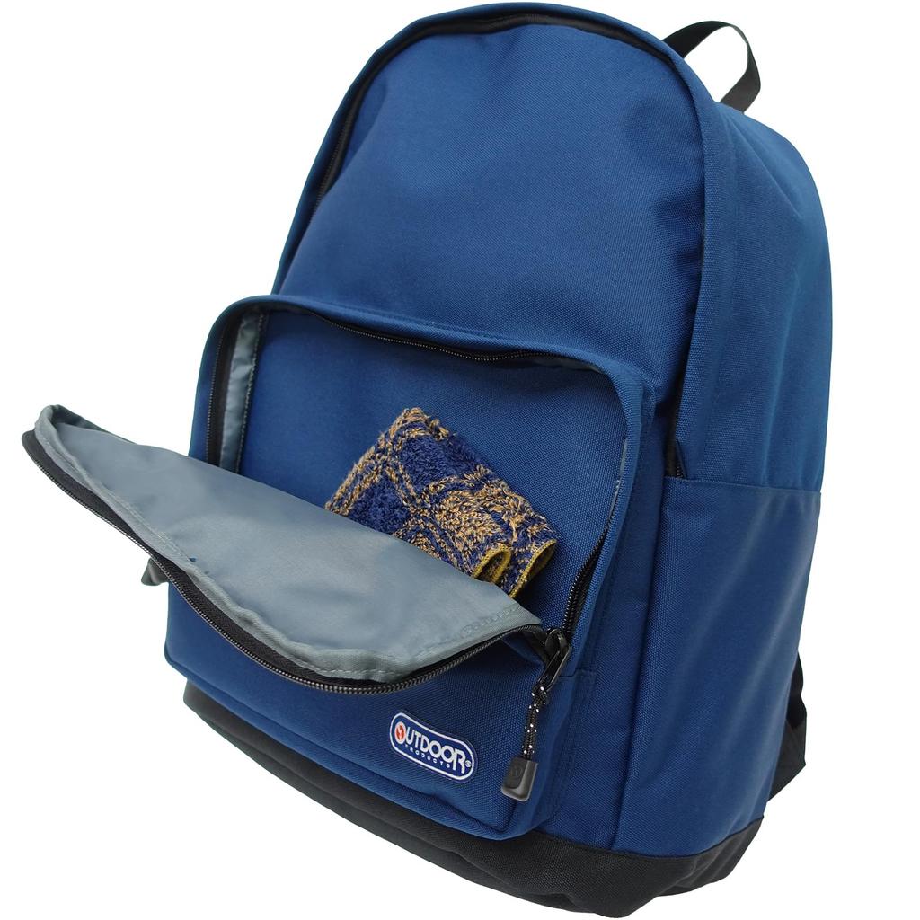 A4 Many Large Back Navy [Outdoor Products] Backpack, Storage, Pockets, Capacity, Pad, Luminous, Metal-like Zipper,