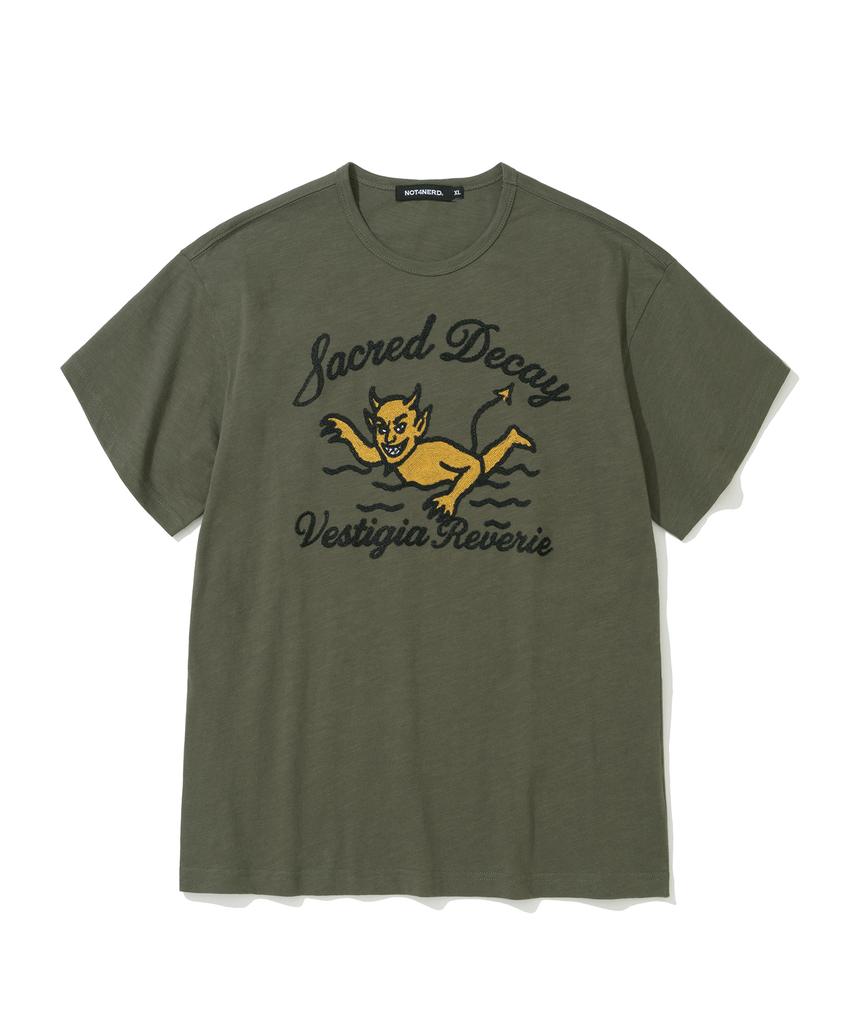 NOT4NERD Swim In Decay Regular Fit T-Shirts - Khaki