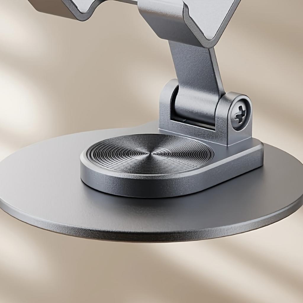 Полностью металлический складной вращающийся держатель для телефона, подходит для трансляции на рабочем столе, не подходит для использования в автомобиле - вращение на 360 градусов, регулируемый