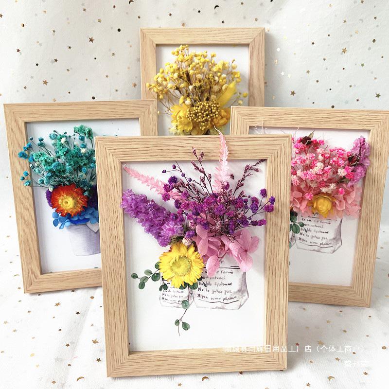 Handmade A4 Photo Frame with Dried Flowers - DIY Kit for Wall Decoration or Valentine's Day Gift