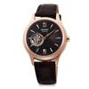 Women's Automatic Watch, Mechanical Open Heart, Brown - Japanese Warranty Included