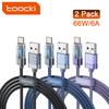 Toocki USB A to Type C Fast Charging Cable 66W 6A Digital Display, Type C Charger Cord for iPhone 18 17 16 Samsung Huawei Xiaomi