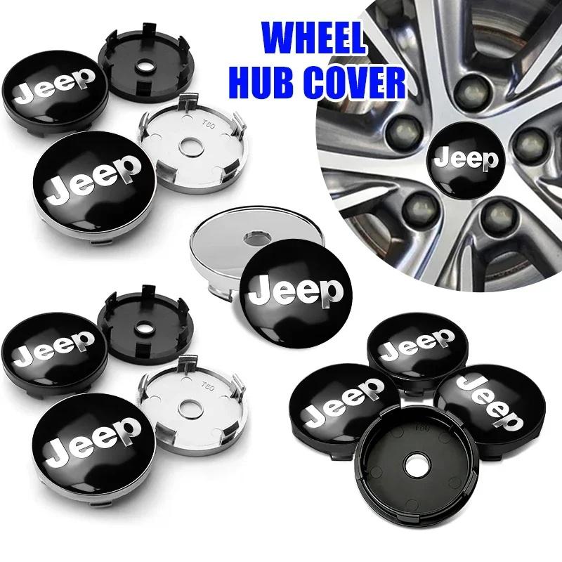 4Pcs Car Wheel Center Hub Cap Replacement for Jeep Renegade Wrangler JK JL Grand Cherokee Compass Patriot Auto Parts ALZ1