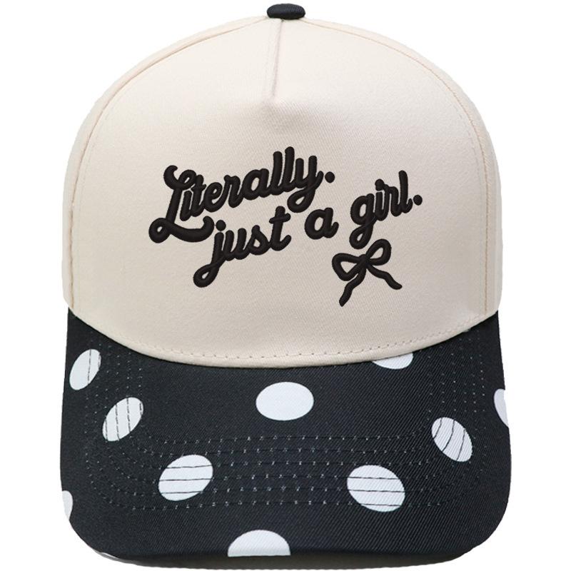 Just a girl bow three-dimensional embroidery truck driver hat color matching fun ladies visor