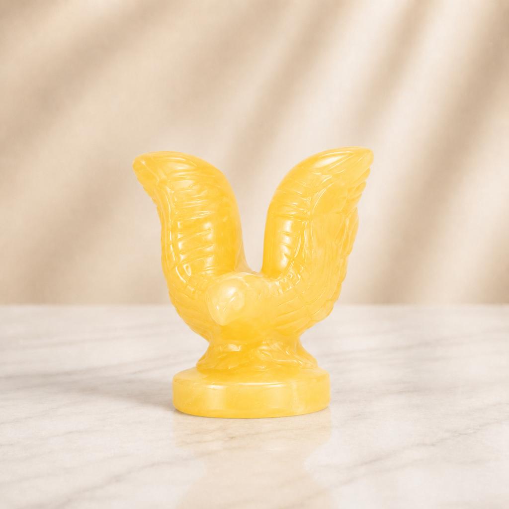 Mini Crystal Eagle Statue, Hand-Carved Gemstone Bird Sculpture for Desk Decor, Shelf Display and Meaningful Gifts