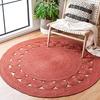 Red Natural Fiber Round Collection Round Grey Handmade Boho Charm Farmhouse Jute Area Rug