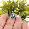 Natural Apatite Gemstone 925 Sterling Silver Jewelry Handmade Oval Shape Ring RR-9-46