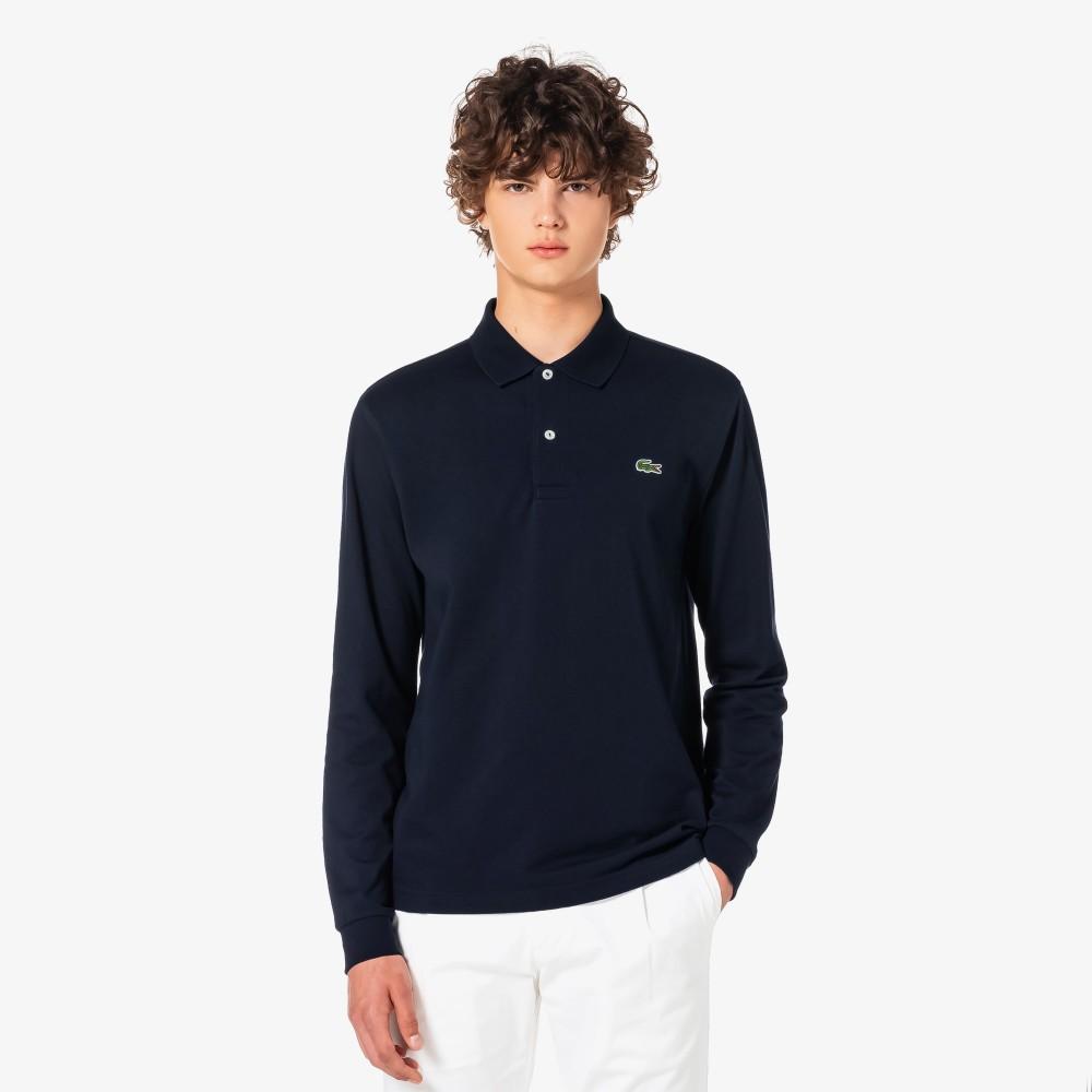 Lacoste Мужская базовая футболка-поло с длинным рукавом, французский regular fit, PH732E-55NHDE