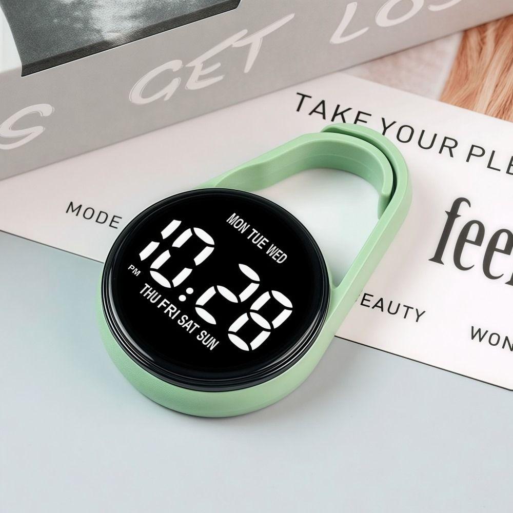 LED Electronic Hanging Watch Portable Waterproof Pocket Watch Digital Display Carabiner Luminous Pocket Watch Children/Adults