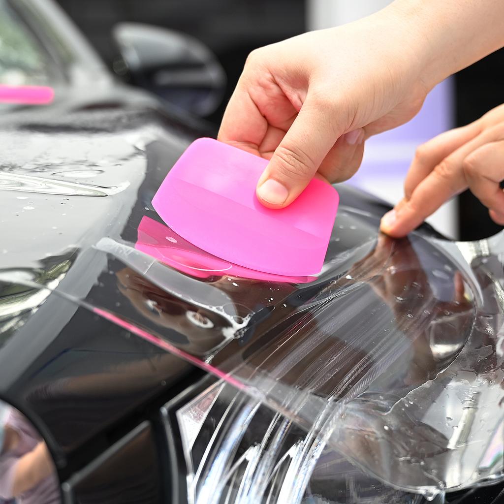 EHDIS Pink Rubber Scraper Soft PPF Wrapping Car Tools Wash Accessories Vinyl Tint Window Film Glass Water Removal Card