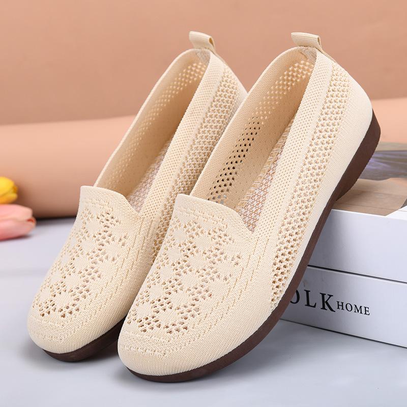 Женские летние туфли на плоской подошве Slip On Go Walk Shoes для женщин Удобные кроссовки для ходьбы Повседневная обувь из пеноматериала с эффектом памяти Трикотажные балетки Легкие мокасины