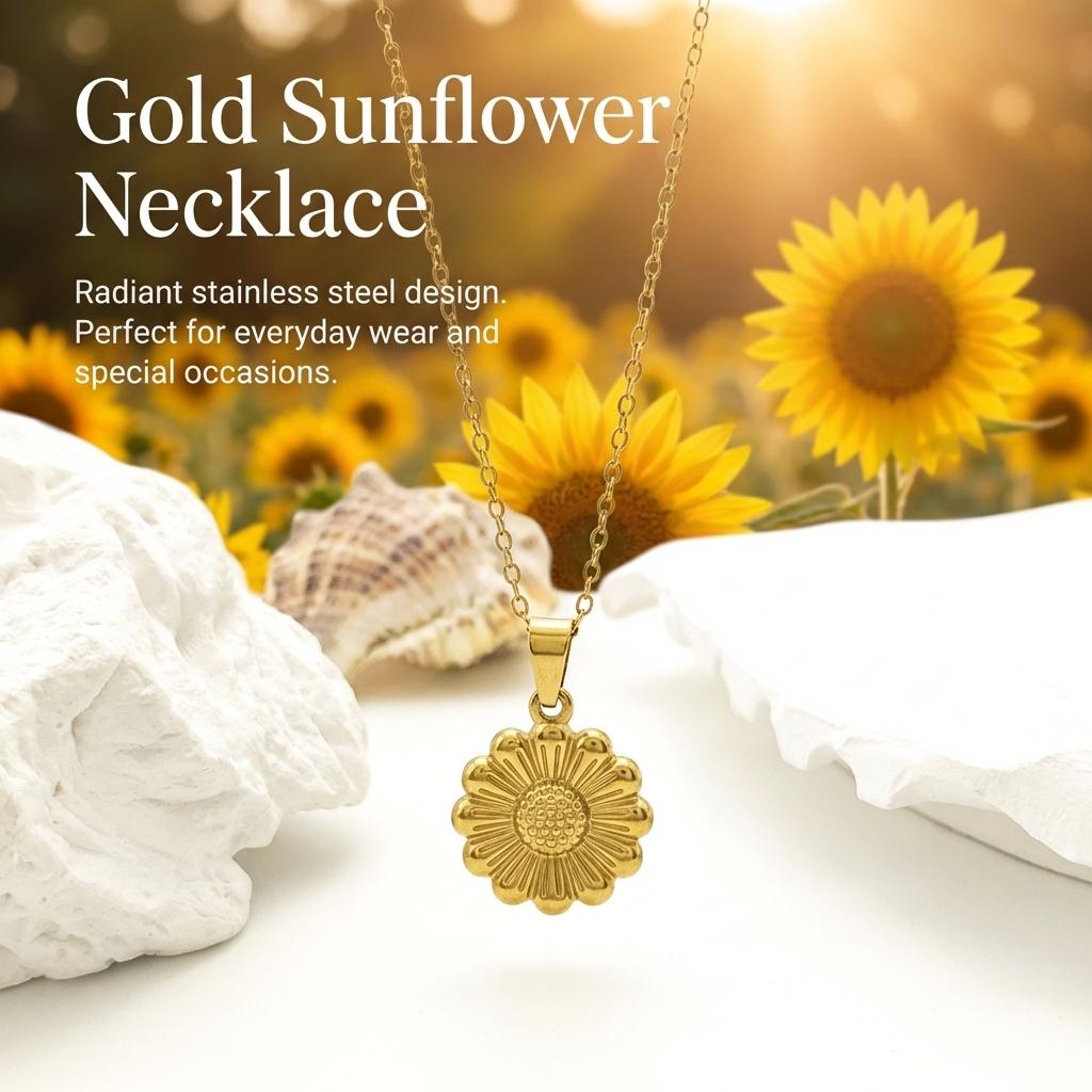 Stainless Steel Pendant Necklace For Women Golden Bowknot Design Hypo-allergenic Jewelry For Sensitive Skin