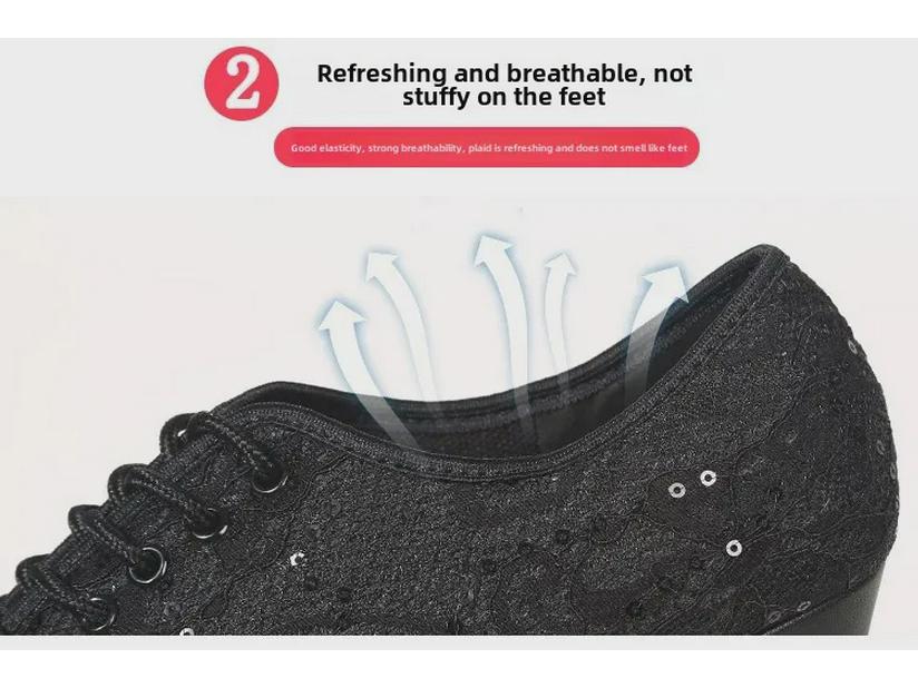 Женская обувь для современных танцев — мягкая, дышащая, с низким верхом для латиноамериканских танцев и квадратных танцев