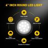 2x White 4" Inch Round LED Truck Trailer Reverse Backup Tail Stop Turn Light 12V