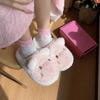 Тапочки из шерсти и хлопка женские Baotou 2024 осень и зима новые модные однотонные толстые теплые домашние туфли на плоской подошве женские