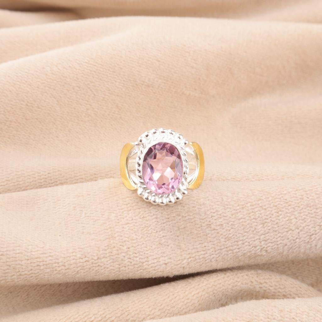 Morganite Gemstone 925 Stamped Silver Jewelry Handcrafted Designer Ring For Gift RR-61-3