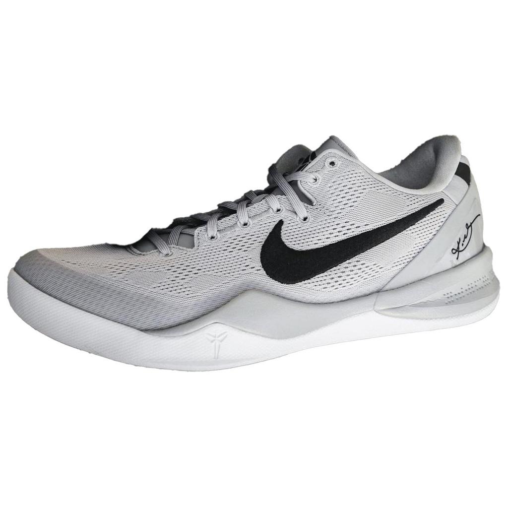 Nike Кроссовки для баскетбола Kobe 8, износостойкие, дышащие, низкие, мужские, серый/черный, HM6469-001